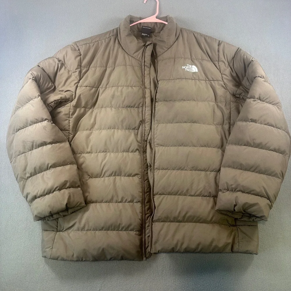 The North Face Mens Aconcagua 3 Down Puffer Jacket Taupe Green XXL NF0A84HZ